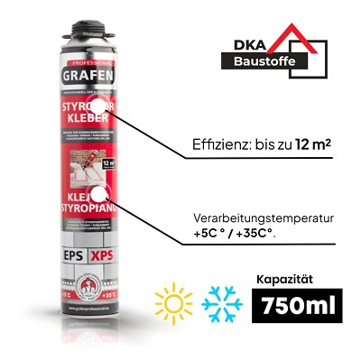 Dämmstoffkleber 1K PU-Klebeschaum Dämmung Perimeterkleber für EPS XPS Platten