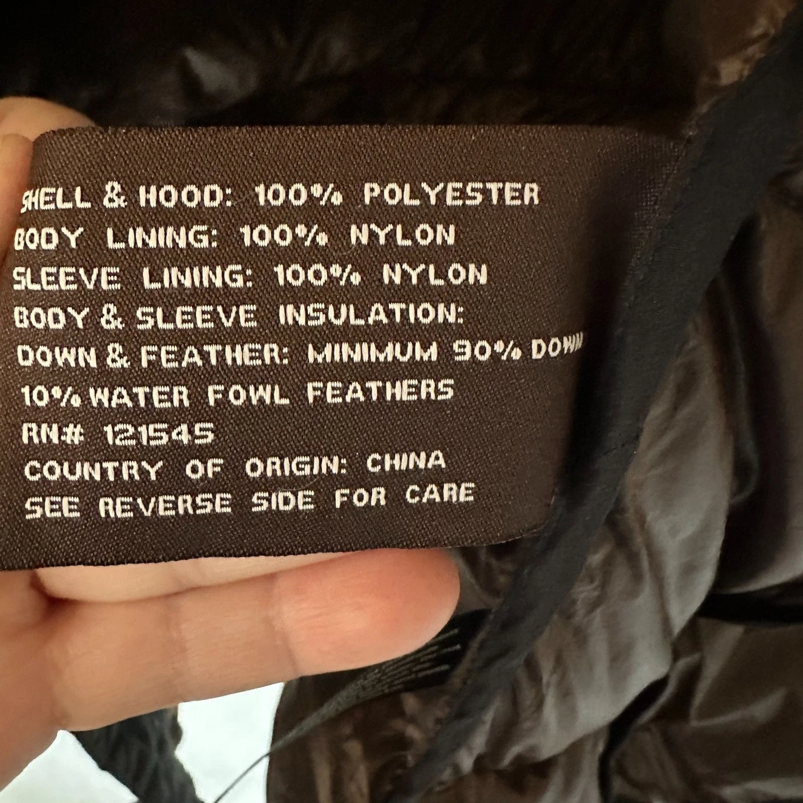 Giubbotto imbottito Michael Kors nero marrone premium piumino full zip con cappuccio taglia L