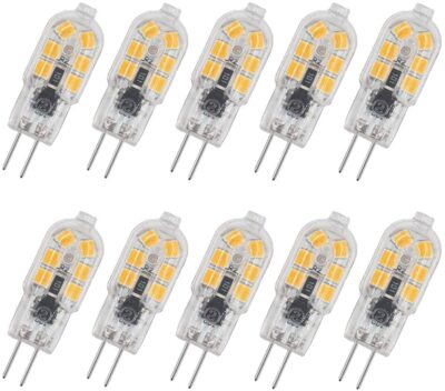 10pc 3W G4 LED Bulb Bi Pin Base Halogen Bulb Replacement AC 12V Cabinet Light
