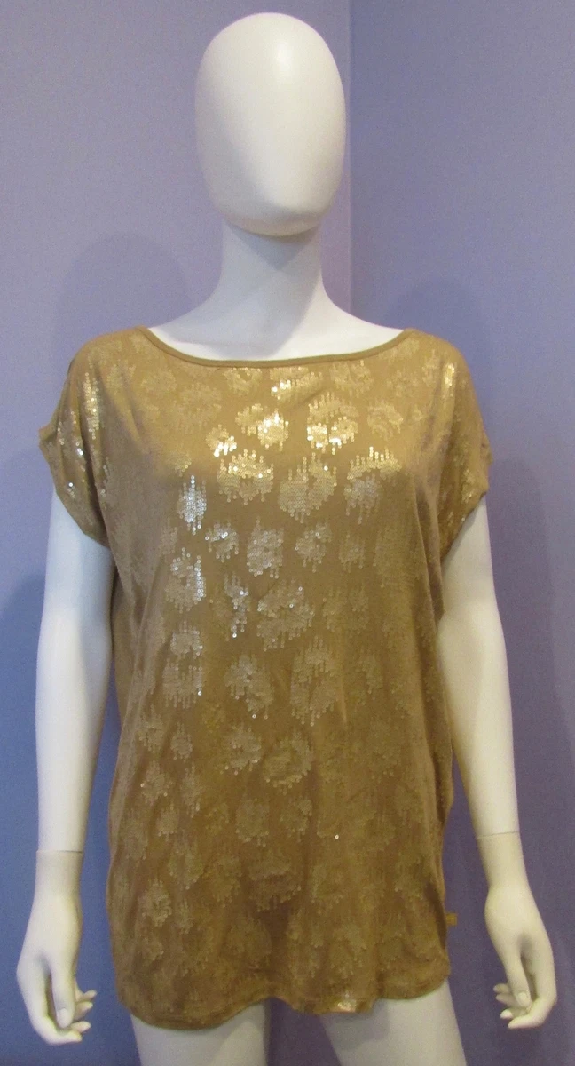 Michael kors gold sequin top deals