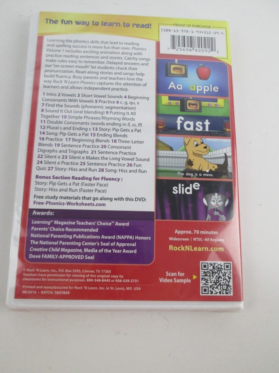 Phonics Volume 1: Rock 'N Learn - DVD - Reading Program NEW