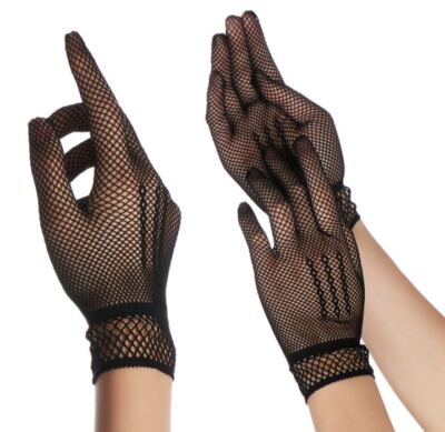 1 Pair Ladies Fishnet Gloves Mesh Stretchy Bride Gloves Gothic Dress
