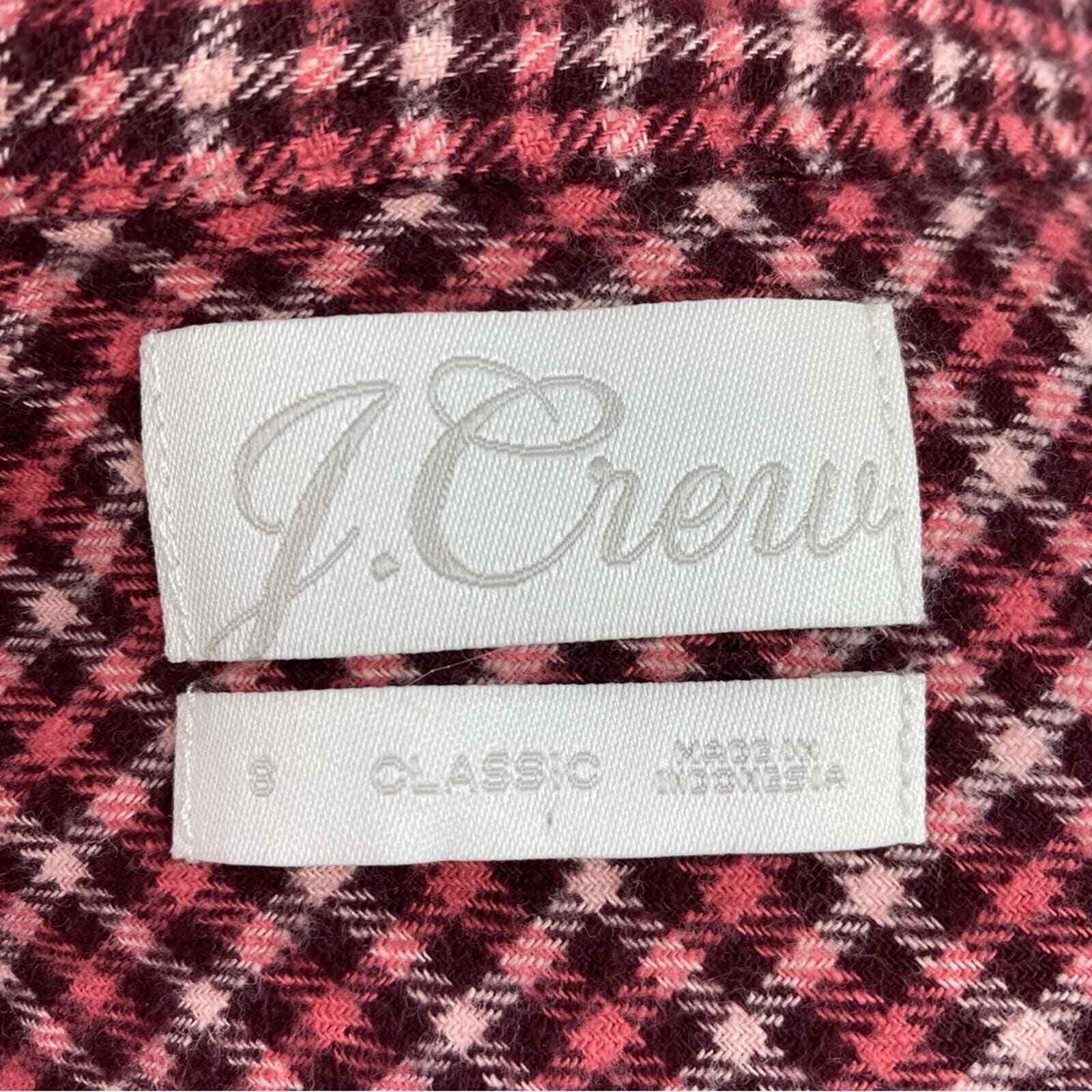 J. Crew Plaid Flannel Button Up Shirt Size 8 Pink… - image 5