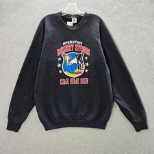 VINTAGE Desert Storm Men Sweatshirt XL Black Operation Come Home Soon 90s USA