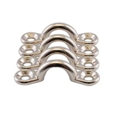 4-Pack (4) SeaChoice Chrome-Plated Zinc Eye Straps Hardware for Bimini Top 28831