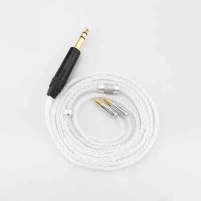 Hi-End 8Core Pure Silver Earphone Cable for ATH-ADX5000 ATH-MSR7b 770H 990H A2DC