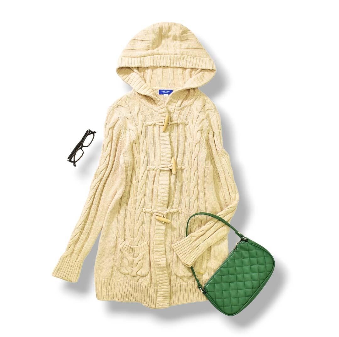 BURBERRY】Blue Label Crestbridge knit cardigan size 38 beige BURBERRY】Blue Label Crestbridge knit cardigan size 38 beige