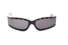 Sunglasses Vintage Black With Gold Studs Grey Lenses 80s K4