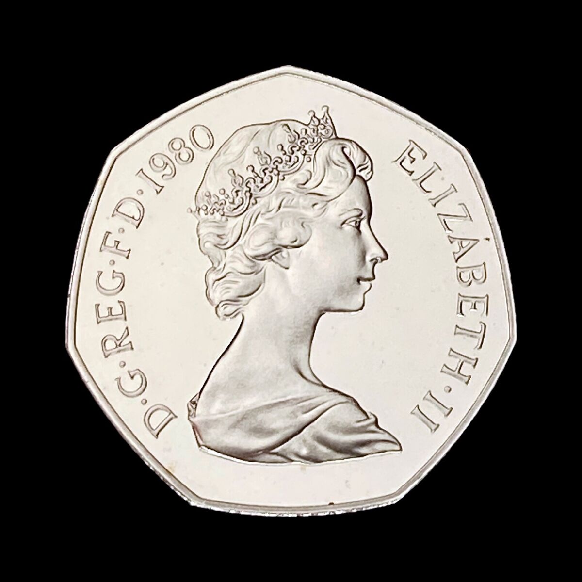 GREAT BRITAIN. 1980, 50 New Pence, QEII - Frosted Proof, Ex GREAT BRITAIN. 1980, 50 New Pence, QEII - Frosted Proof, Ex
