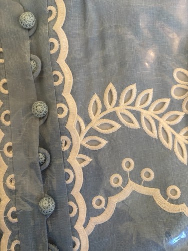Zimmermann Junie broderie anglaise linen shirt in Blue Size 2/ US 8 - Picture 7 of 8