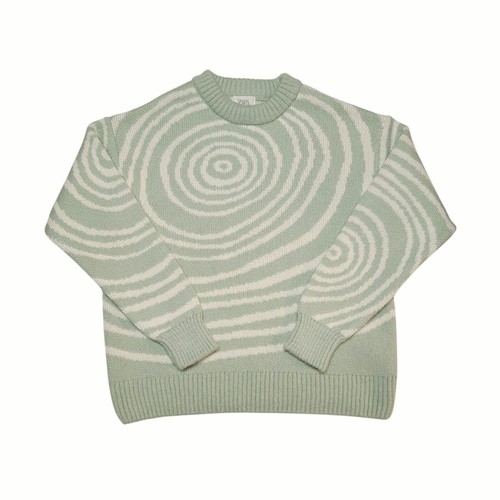 Zara Girls Size 13-14 Mint Green & White Psychedelic Swirl Sweater & Scarf Set - Picture 2 of 6