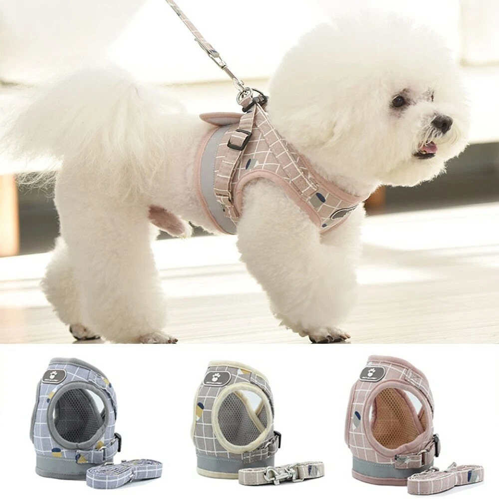 Dog Harness and Leash Set Reflective Mesh Adjustable Harnesses for Puppy Kitten Dog Harness and Leash Set Reflective Mesh Adjustable Harnesses for Puppy Kitten