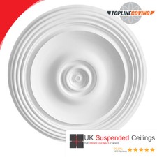 Lightweight Polyurethane Modern Concentric Ceiling Rose – Acqua Increspata 53cm