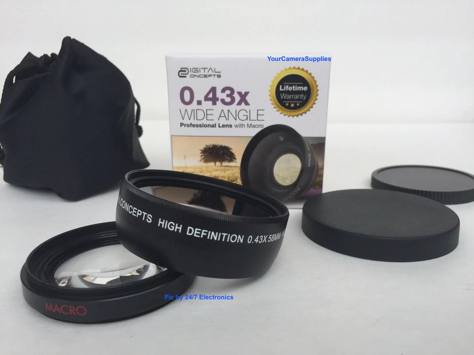 0.43X SUPER WIDE ANGLE LENS with MACRO 58mm to CANON REBEL EOS SLR 1DSLR 18-55mm - Image 4 of 4