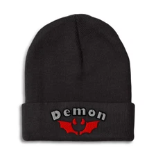 Beanies for Men Demon Winter Hats for Women Acrylic Skull Cap 1 Size