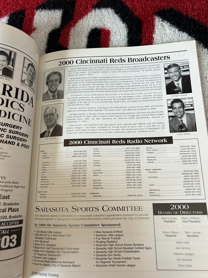 2000 Reds Baseball Spring Training Program Plus Emblem Worn by the Pros - Image 4 of 4