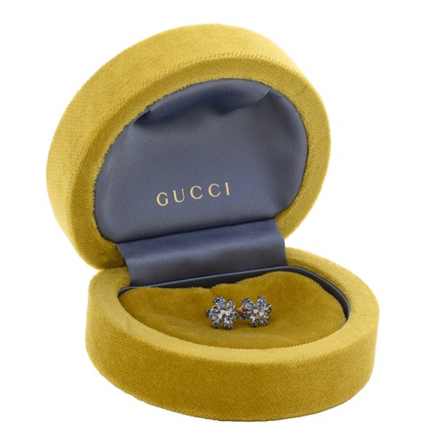 Gucci Old Gucci Cufflinks GG Logo Gold x Red Enamel Emblem