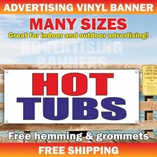 HOT TUBS Advertising Banner Vinyl Mesh Sign Massage Spa Beauty Salon Manicure