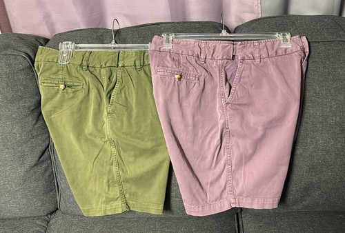 2 Pairs: COLDWATER CREEK High Rise Shorts Green Purple Adjustable Waist Size 8 - Picture 4 of 11