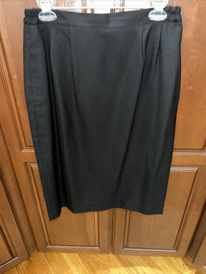 Falda lápiz negra vintage para mujer Morgan Miller 12 forrada mezcla de poliéster Foto 2 de 4