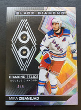 2020-21 Black Diamond Mika Zibanejad Double Diamond Relics 4/5 #BDB-MZ Rangers