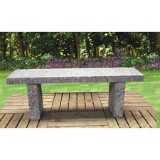 Gartenbank Granit gerade dunkelgrau Natursteinbank Garten Bank Sitzbank Massiv 