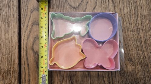 Pastel Cookie Cutter Set - 4 Piece Metal Baking Molds - Fun Shapes for Kids & Ba