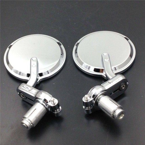 7/8" Motorcycle Round Handle Bar End Mirrors For Honda Yamaha Cafe Racer Bobber - Picture 2 of 9