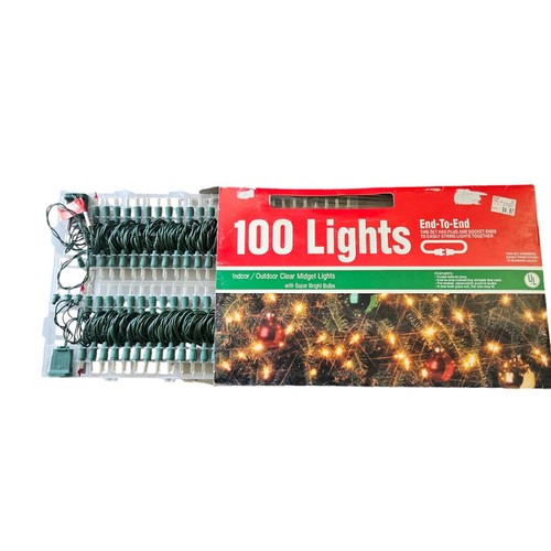 CHRISTMAS LIGHTS Vintage 100 Super Bright End-to-End Light Set NIB - Picture 4 of 9