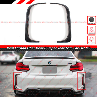 FOR 2016-21 BMW F87 M2 CARBON FIBER REAR BUMPER SIDE ACCENT TRIM