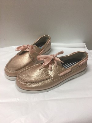 rose gold sperry shoes