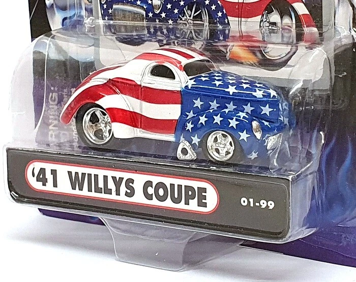 Muscle Machines 1/64 Scale 71151 02-35 - 1941 Willys Coupe - Stars & Stripes - Image 2 of 4