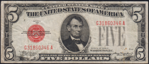 Fr.1528 1928C $5 Legal Tender Note VF