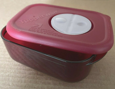 Tupperware Rock N Serve Freezer & Microwave Bowl 1 cup Bowl Ruby Red New