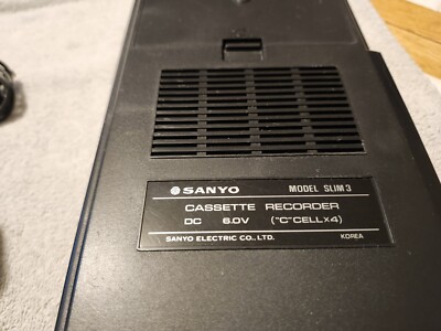 Cassette Tape Recorder Sanyo (Model Slim 3), (RARE PIECE) in