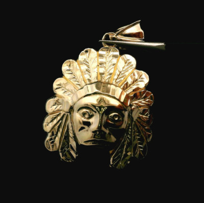 10 Kt Gelbgold Indianer Anhänger - 3,44 g