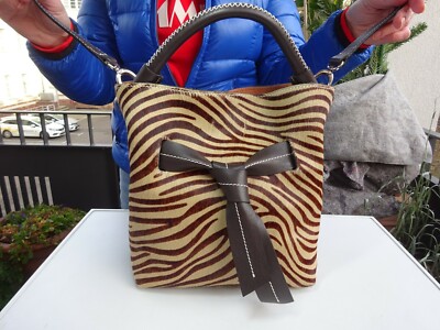CATS ladies' bag tote shoulder bag cowhide leather zebra look England new