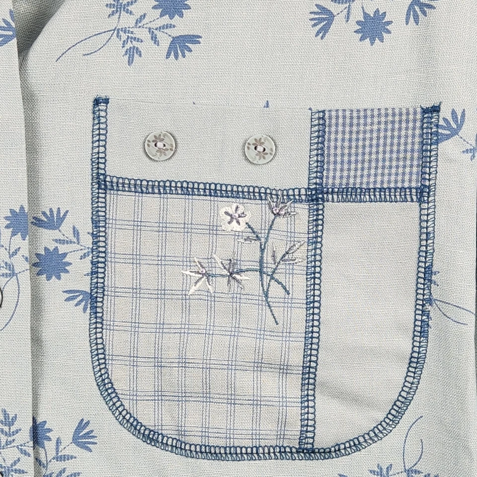 Conjunto de blusa y falda bordada Napa Valley verde azulado para mujer 16-18w 1X mezcla de lino nuevo Foto 4 de 4