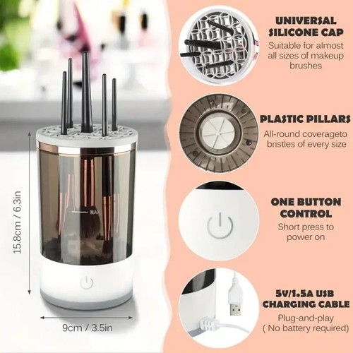 Electric Makeup Brush Cleaner & Dryer Machine Automatic Brush Fast Cleaning Tool - Picture 5 of 8
