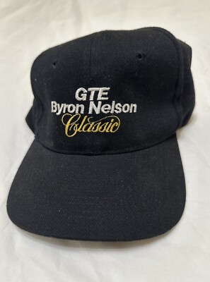 Vintage GTE Byron Nelson Classic Golf Tournament Black Strapback Golf Hat Cap