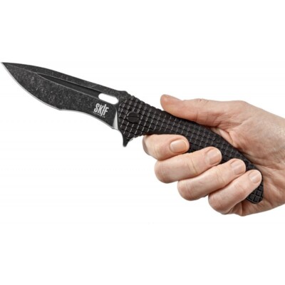 SKF423SEB SKIF Knives Defender Black G10 Handle SW 9Cr18MoV Blade IKBS Framelock
