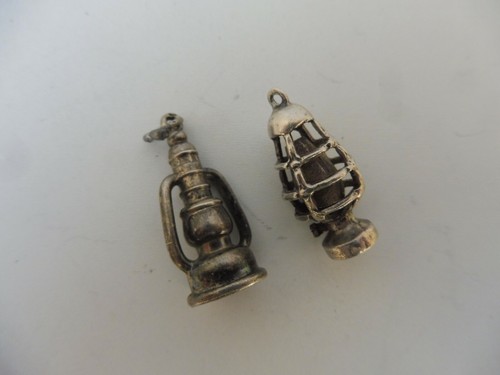 2 Beautiful, Old Pendants, 835 SILVER, 2 Lamps (Mining Lamps)