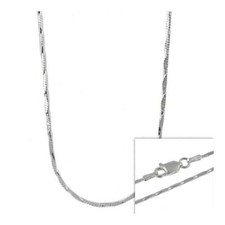 Sterling Silver Italian 1mm Diamond Cut Snake Chain Nec