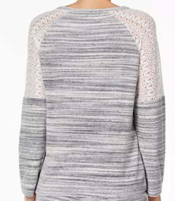Flora Nikrooz Womens Pepper Lace Trimmed Velour Top Medium Size