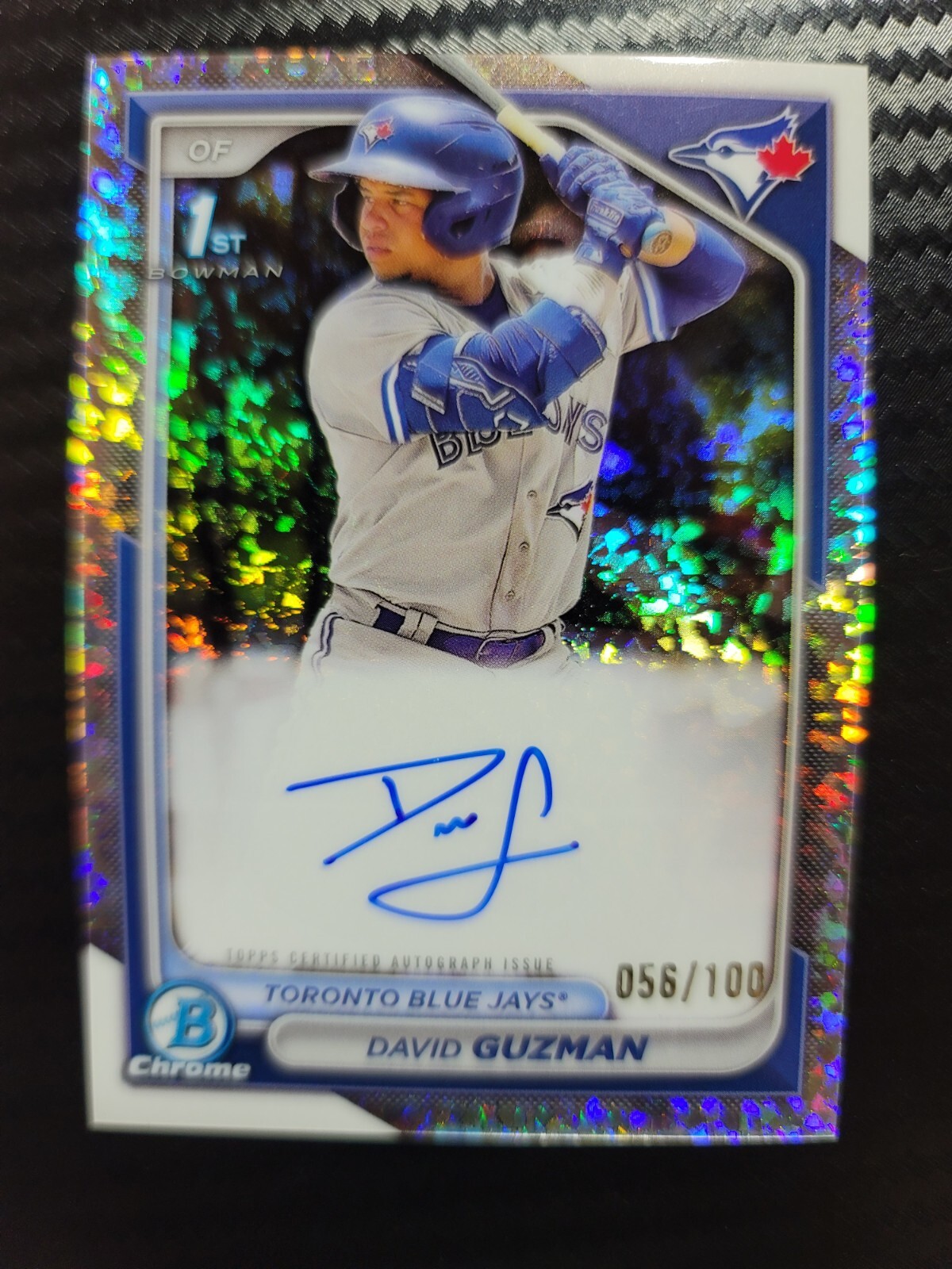 2024 Bowman Chrome David Guzman 1st Bowman Mini-Diamond Auto 56/100