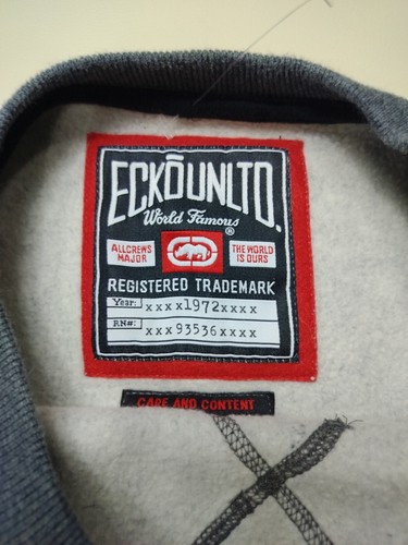 Vintage Ecko Sweatshirt Herren L grau Spellout Rhino Y2K Streetwear Baggy Unltd - Bild 5 von 11