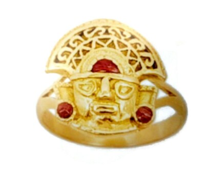 Peruvian Ring made in 18kl solid gold - Tumi Design | eBay