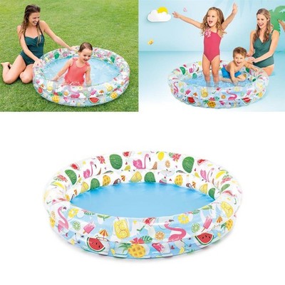 Intex Planschbecken Just Fruity 122 cm - Aufblasbarer Babypool Flamingo