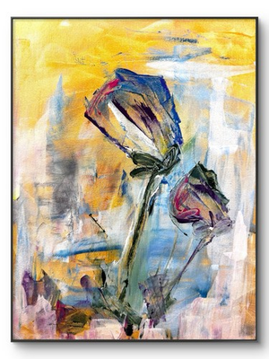 #ad Original Abstract Expressionism 11x14 Flowers Handmade Signed Living Room 17174 $305.00