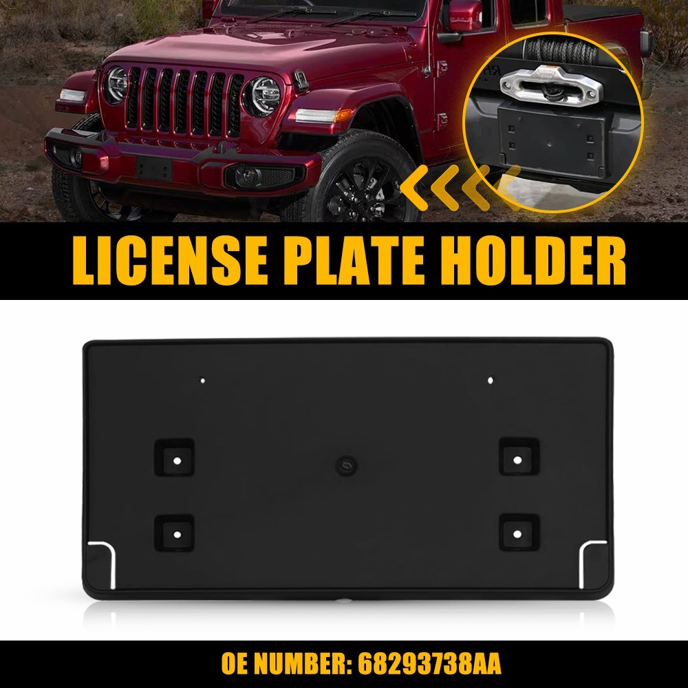 Front License Plate Bracket For Jeep 2018-2023 Wrangler / Gladiator 68293738AA